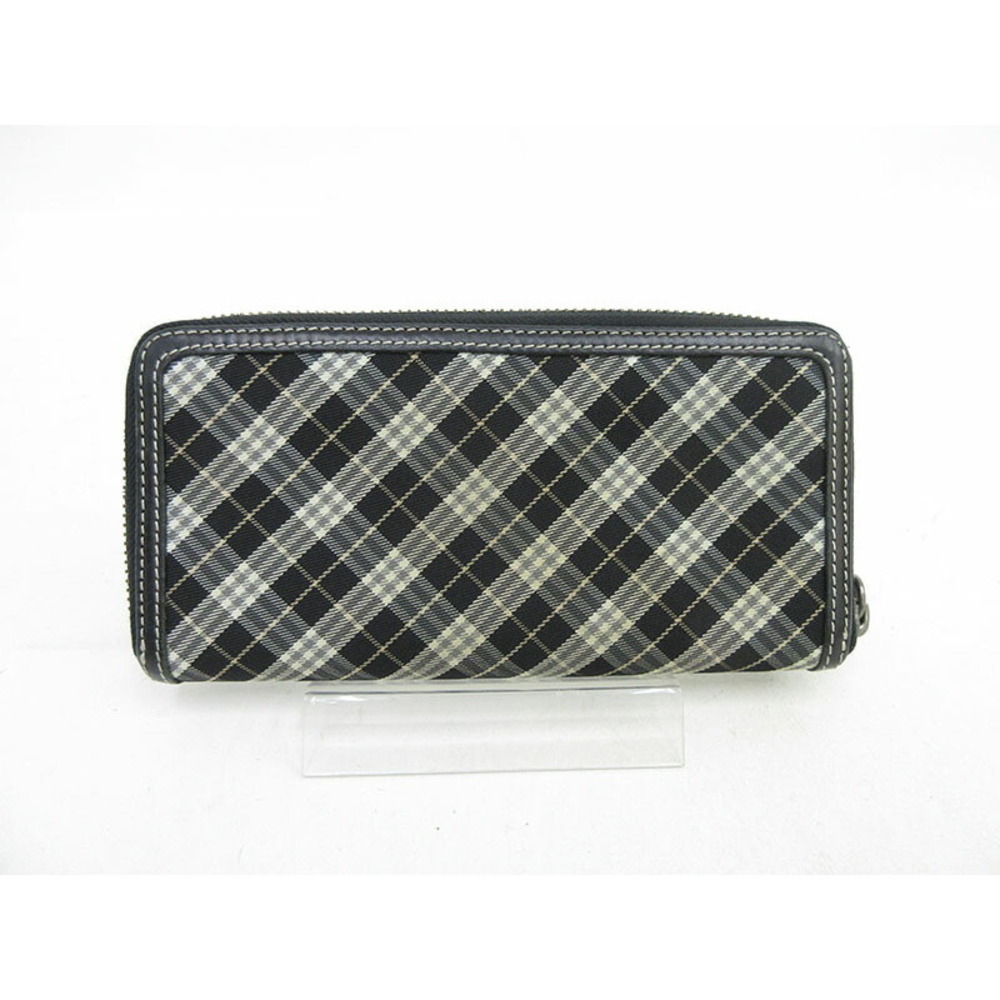 Burberry Check Long Black LABEL Wallet BLUE